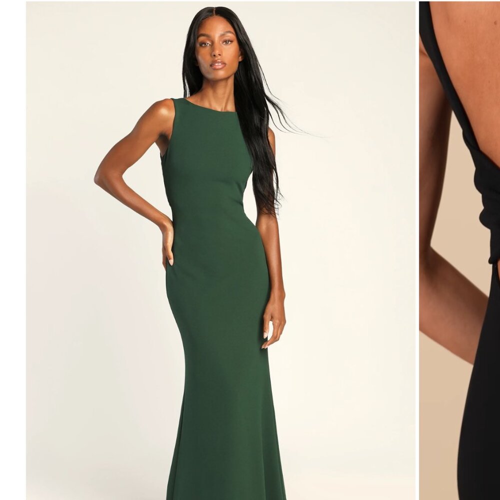 Lulus Hunter Green Knotted Mermaid Maxi Dress $88